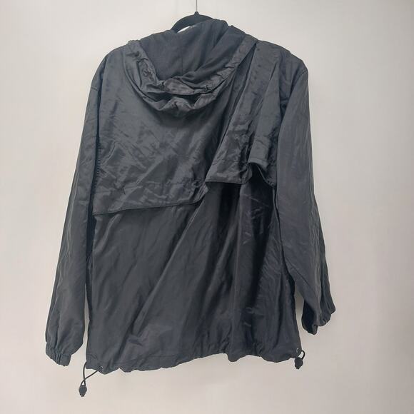 Champs Windbreaker Athletic Black Pockets Drawstring Size M - Picture 13 of 13